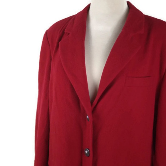 Ouiset Red Wool and Cashmere Coat - Picture 2 of 8